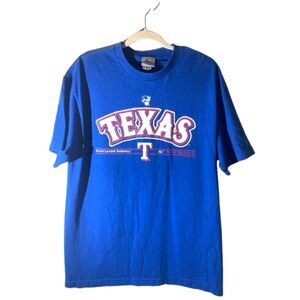 Texas Rangers MLB Graphic T-Shirt Mens Large Blue Baseball Fan Tee